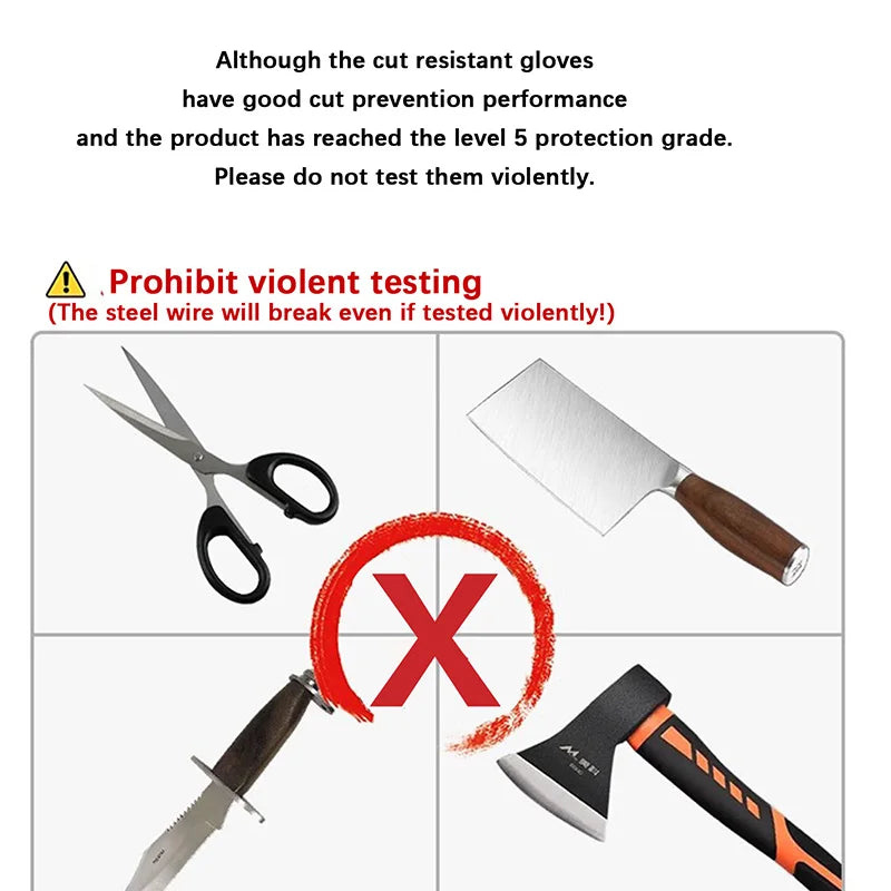 Security Protection Anti-Cut Gloves, Cut proof, stab resistant, stainless steel wire, metal mesh, butcher work